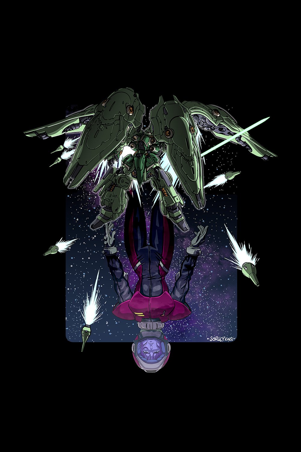 Gundam prints 5: Sentinel, Unicorn (4 designs) | Asplenia Studios